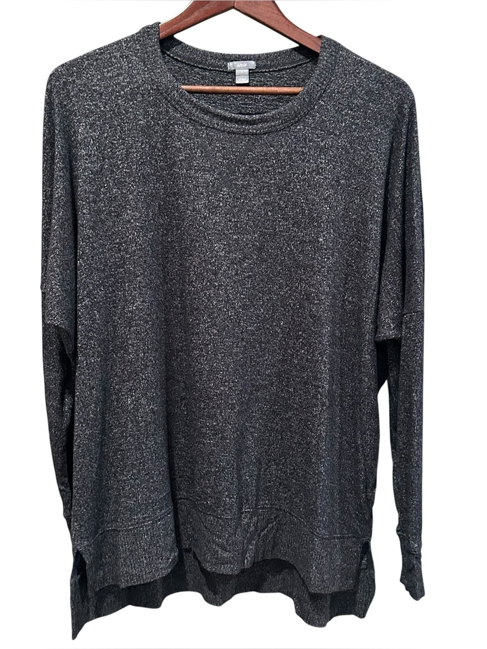 Aerie Soft & Sexy Sweatshirt Gray Knit Crew Neck Long Sleeve Relaxed Fit Small